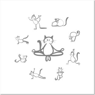 Yoga Cats Posters and Art